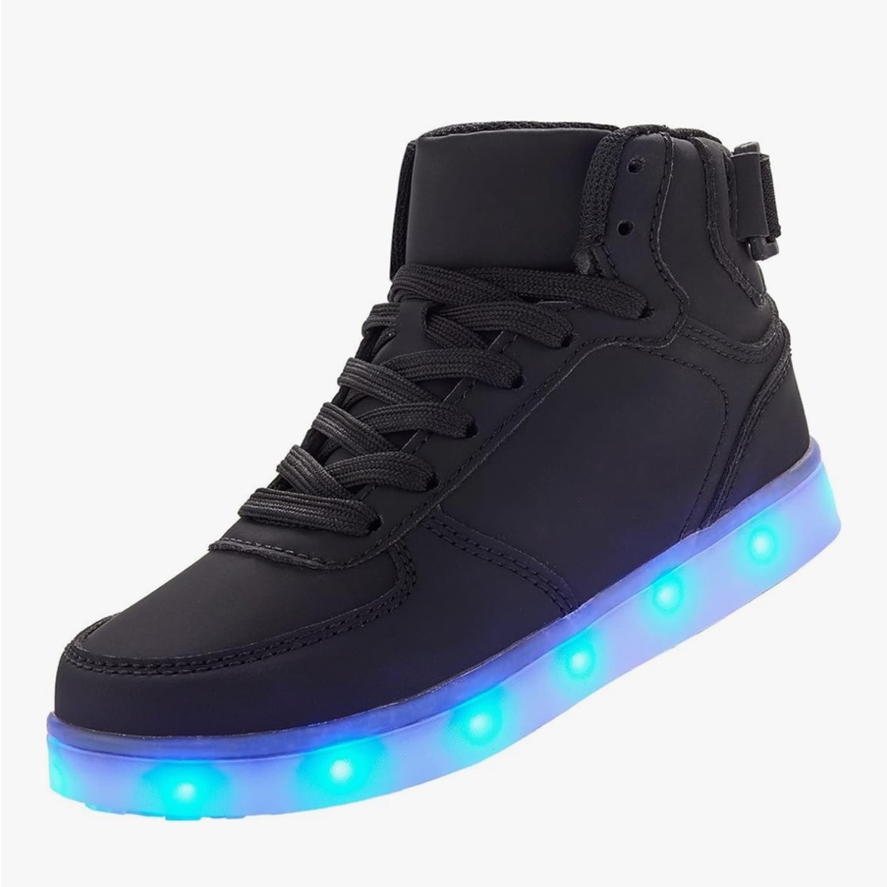Kids Black Light-Up Sneakers